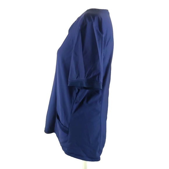 Form By Cherokee Women's Scrub Top Size Medium Nursing Medical Navy Blue Stretch - Picture 4 of 7